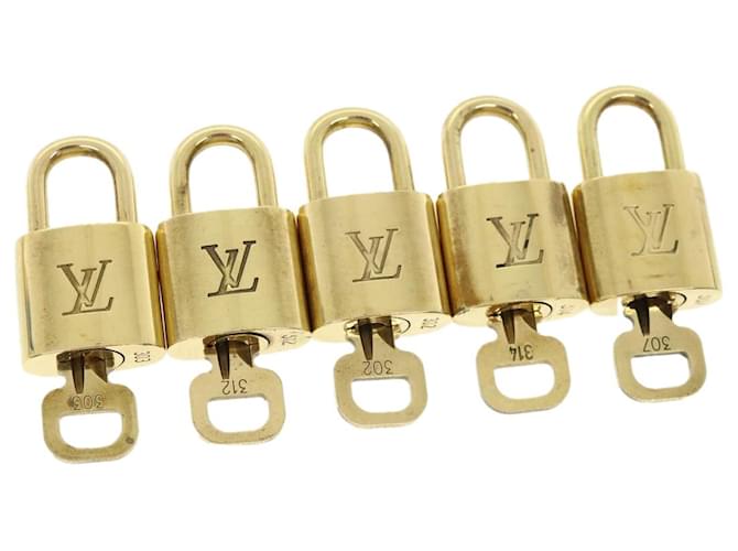 Louis Vuitton padlock 5Set Gold Tone LV Auth 15699 Metal  ref.680445