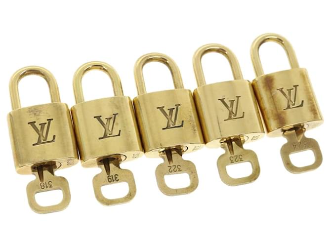 Louis Vuitton padlock 5Set Gold Tone LV Auth 15766 Metal  ref.680447
