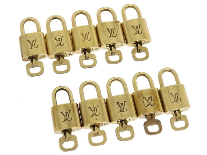 Louis Vuitton Vorhängeschloss 10Set Gold Tone LV Auth jk1699 Metall  ref.680486