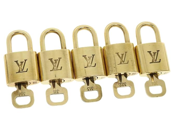 Louis Vuitton padlock 5Set Gold Tone LV Auth 16117 Metal  ref.680497