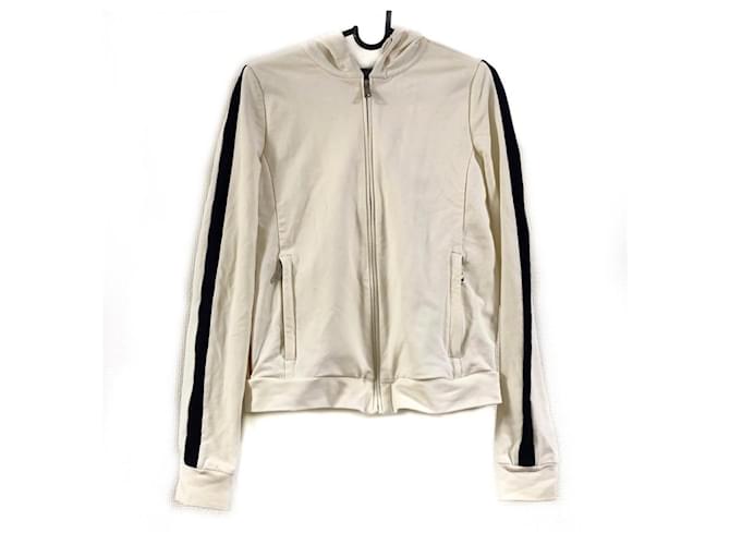*PRADA Parka Spring/Autumn/Zip-up/Long sleeves Ivory x Black White Cotton Elastane  ref.680519