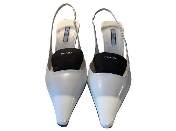 Prada Pumps Weiß Leder 38