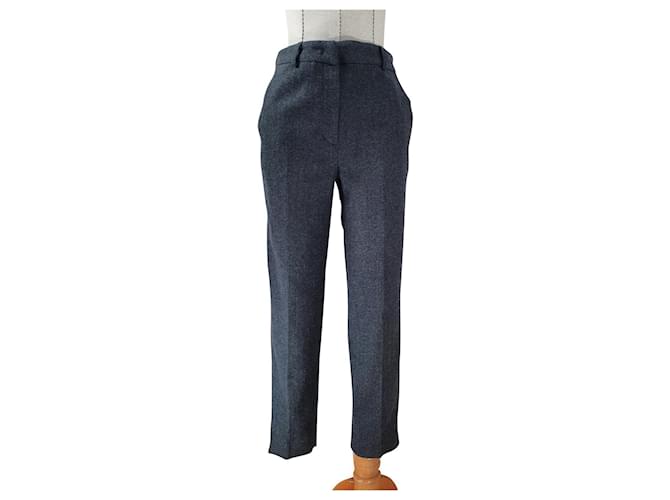 Moschino Pants, leggings Black Grey Wool  ref.680766