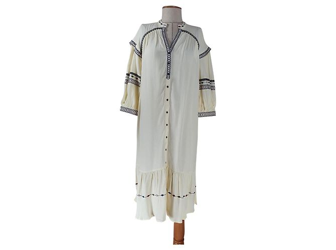Vestido Patty Ba&Sh Ecru de Viscosa Multicolor
