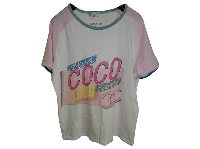 Top Chanel in cotone multicolore XS
