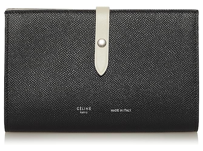 Céline Celine Black Long Strap wallet Leather Pony-style calfskin  ref.680977