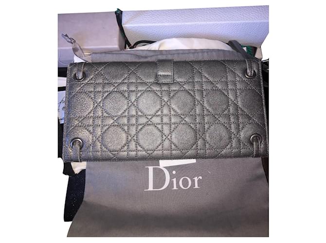 Dior Clutch bags Grey Leather  ref.680996