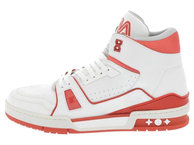 Louis Vuitton Herren 12 US Virgil Abloh High-Top-Sneaker in Weiß x Rot  ref.681077