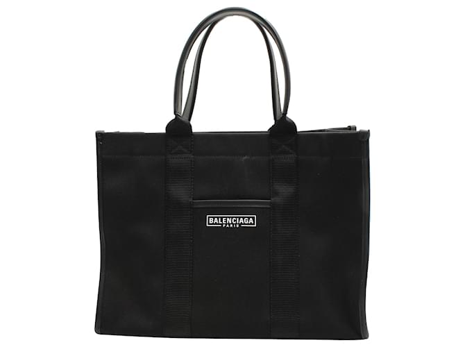 First Balenciaga Medium Hardware Bag in Black Canvas Cotton  ref.681087