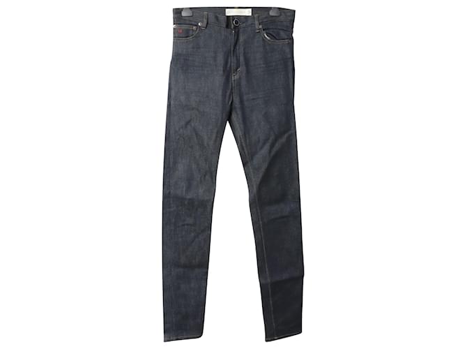 Victoria Beckham Straight-Cut Japanese Denim Jeans in Blue Cotton Grey  ref.681103