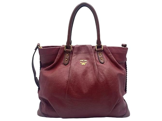 Mcm burgundy outlet bag