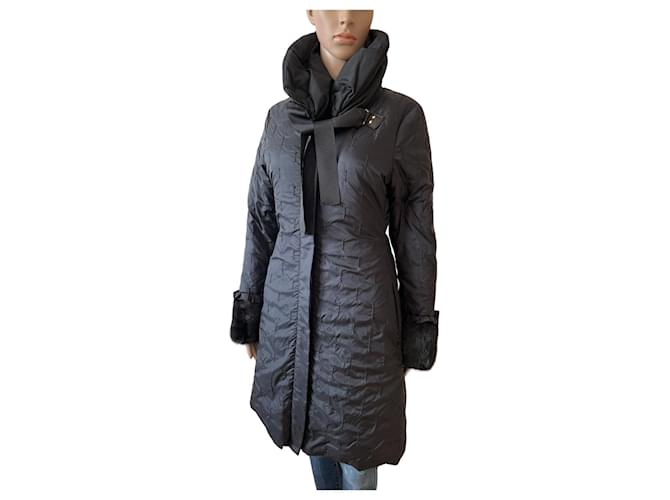 Blumarine Coats, Outerwear Black Polyester  ref.681495