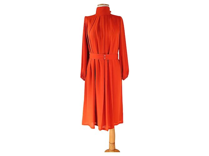 Max Mara Dresses Orange Silk Polyester  ref.681640