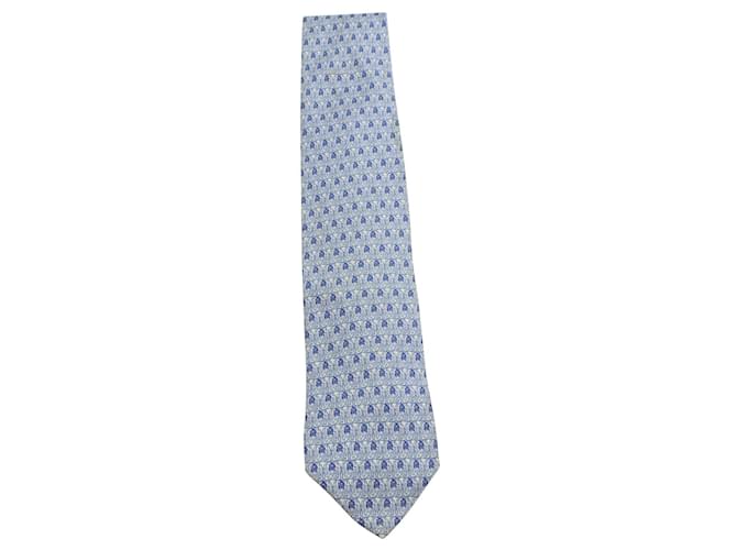 Alfred Dunhill Blue Pattern Tie Silk  ref.681658