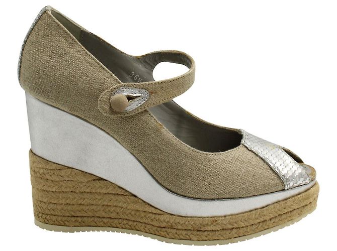 Hogan Espadrilles compensées beiges