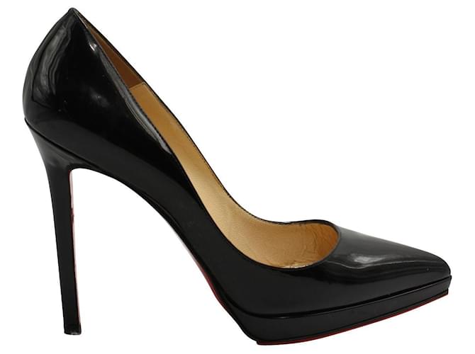 Christian Louboutin Pigalle Platon 100 mm Talons Noirs Cuir  ref.681682