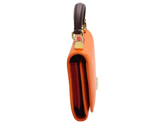 Dolce & Gabbana Miss Sicily Orange Chain Wallet  Leather  ref.681698