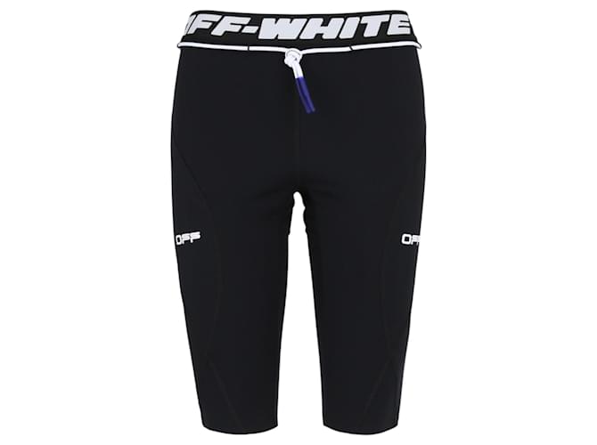 Off White Off-White Womens Active Cycling Shorts Black Cotton  ref.681723