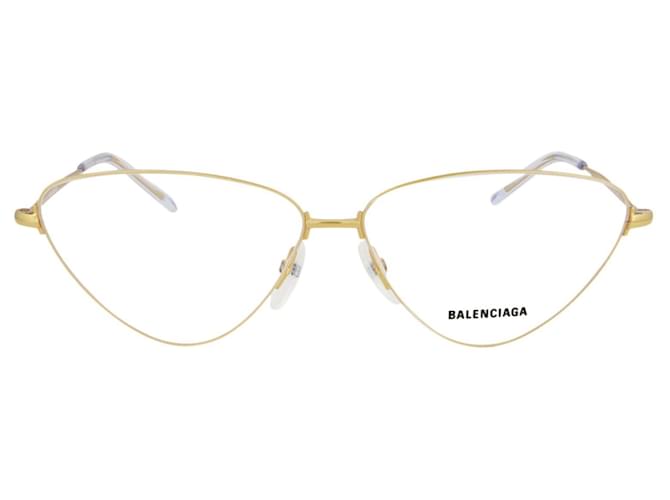 Armações Ópticas de Metal Balenciaga Cat-Eye Frame Dourado Metálico  ref.681806