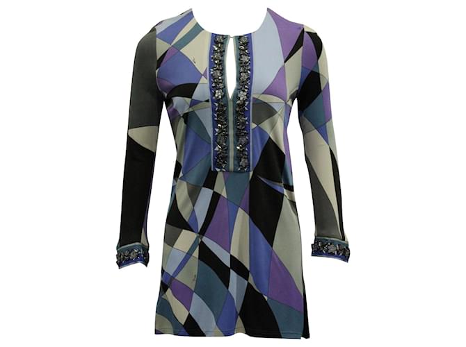 Emilio Pucci Tunic Top with Star Embellishments Viscose Cellulose