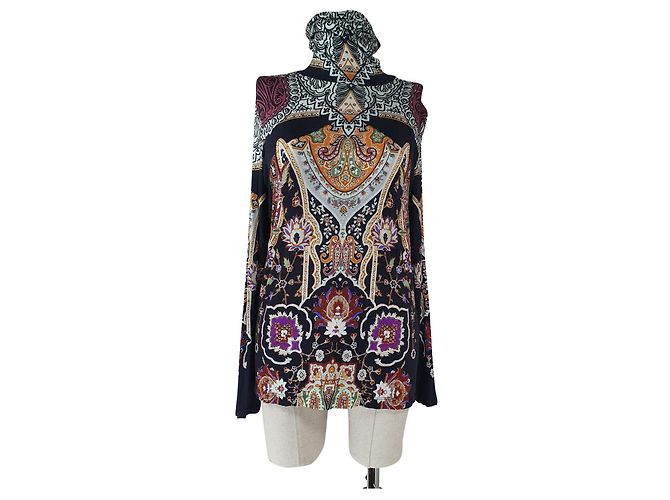 Etro Wolle Top Bluse Mehrfarbig Mehrfarben