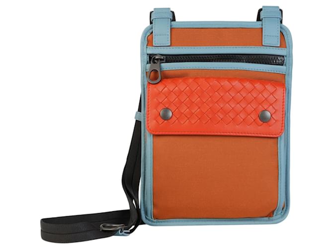 Bottega Veneta Intrecciato Messenger Crossbody Orange Leather  ref.682154