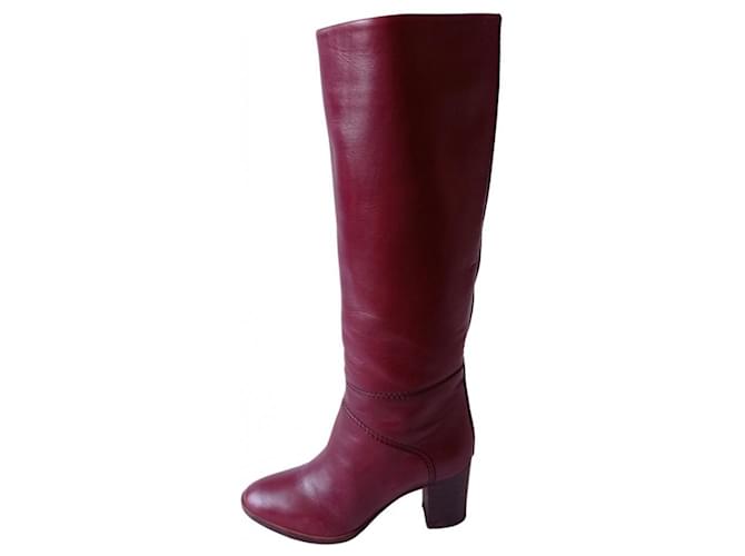 Chloé Boots Dark red Leather  ref.682172