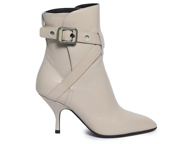 Bottega Veneta Buckle Ankle Boots White Leather  ref.682207