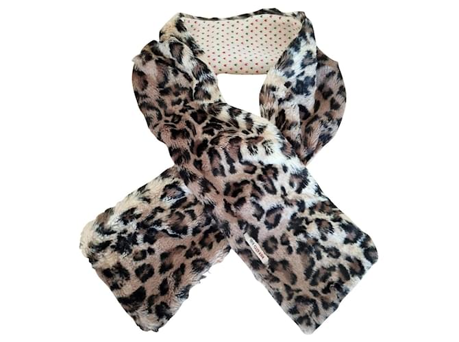 KENZO ultraweicher Schal aus Kunstpelz und Wolle mit Leopardenmuster Mehrfarben  ref.682484