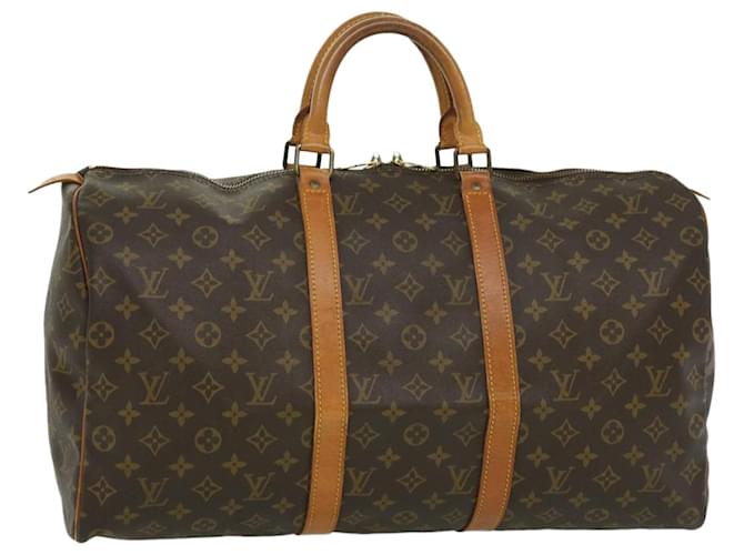 Louis Vuitton Monogram Keepall 50 Boston Bag M41426 LV Auth pt5030 Cloth  ref.682560