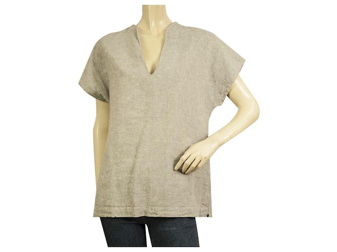 Philosophy Di Alberta Ferretti Philosophy Camicetta a tunica in cotone e lino grigio - Taglia S Grigio antracite