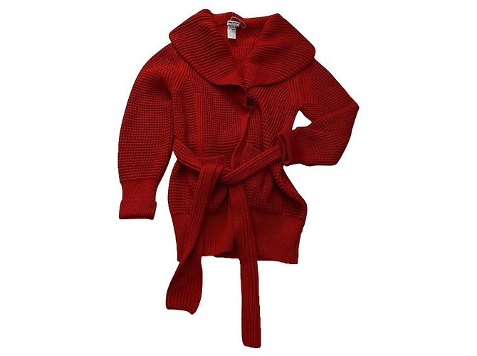 Sonia Rykiel Strickjacke aus Wolle in Rot Koralle