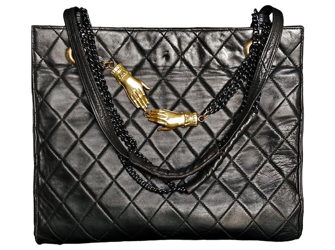 La Bagagerie gesteppte Leder Handtasche Schwarz