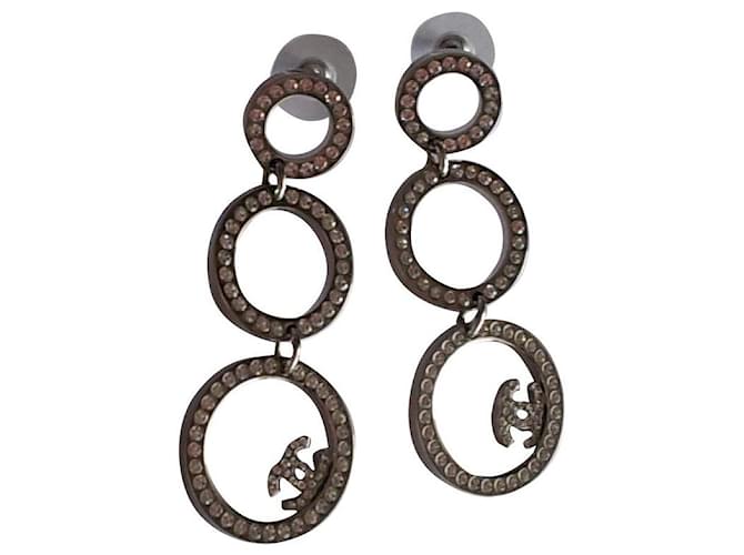 Chanel Earrings Silvery Metal  ref.682644