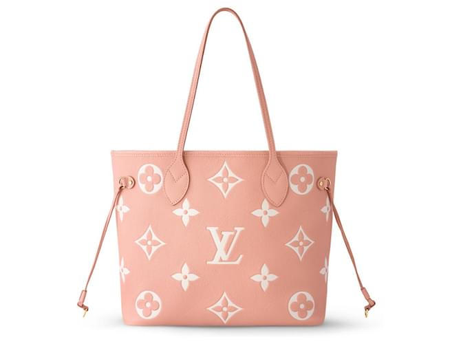 Louis Vuitton LV Neverfull MM cuero rosa  ref.682653