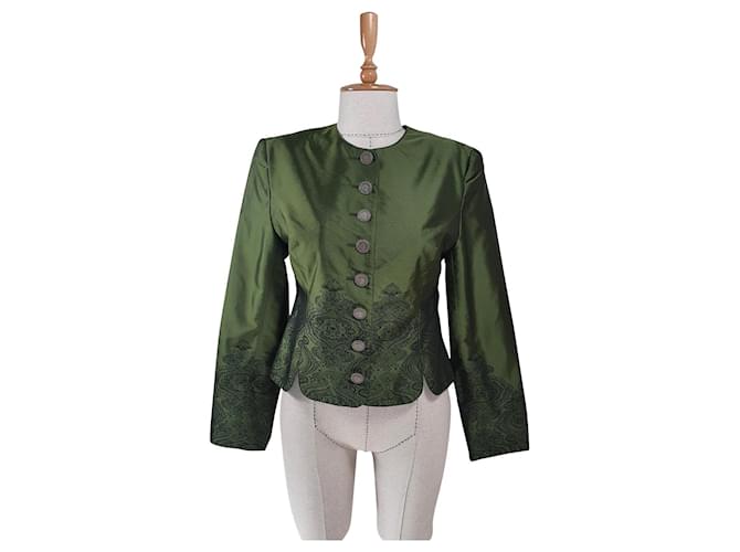 Autre Marque Jackets Green Silk Polyester  ref.682663