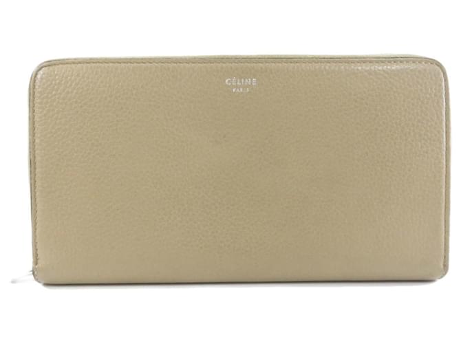 Céline Zip Around Beige Leather  ref.682806