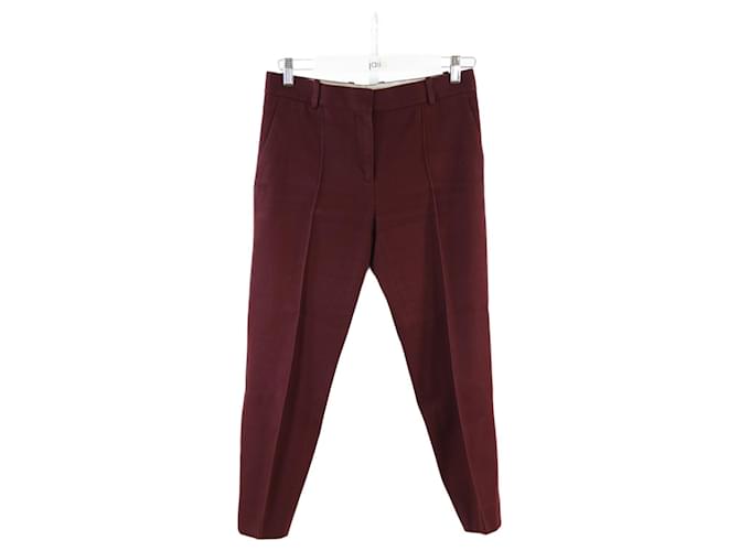 Céline trousers 36 Dark red Cotton  ref.682832