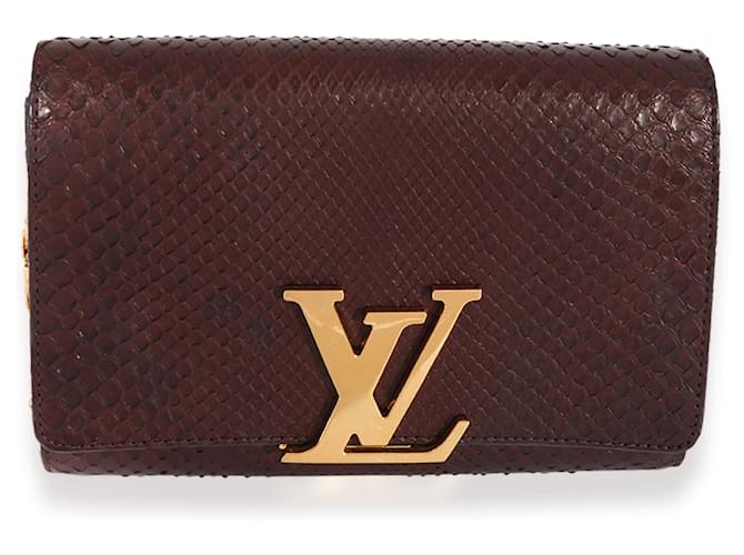 Louis Vuitton Pochette à chaîne Louise en python bordeaux Rouge  ref.683060