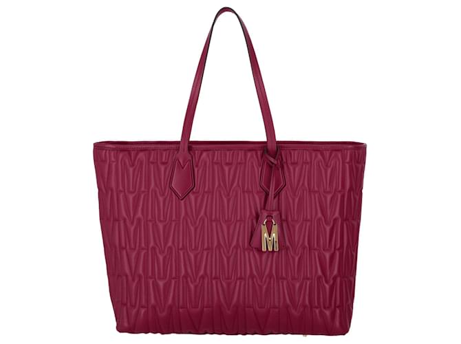 Moschino M-Quilted Leather Tote Pink  ref.683065