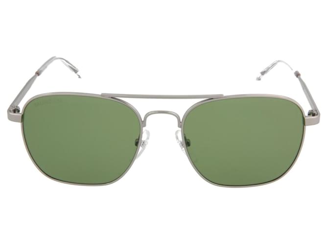 Balenciaga Aviator-Style Metal Sunglasses Green  ref.683090