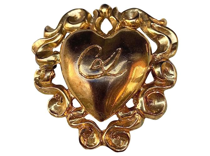 Sublime spilla cuore barocco Christian Lacroix Gold hardware Metallo  ref.683309