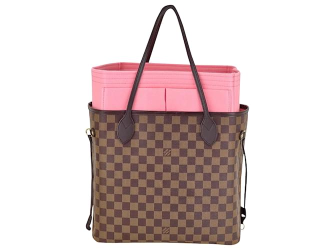 Louis Vuitton Louis Vuitton Neverfull Mm Damier Ebene Tote Pink Bag W/ajouté insert A947 N41603  Cuir Rose  ref.683335
