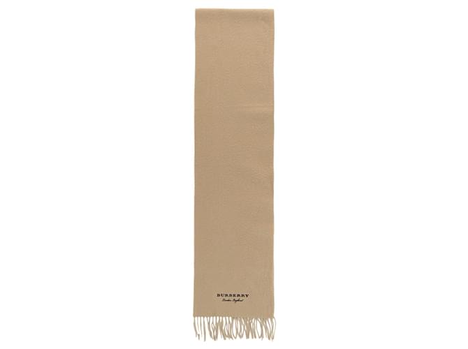 Burberry Embroidered Cashmere Fleece Scarf Beige Wool  ref.683379