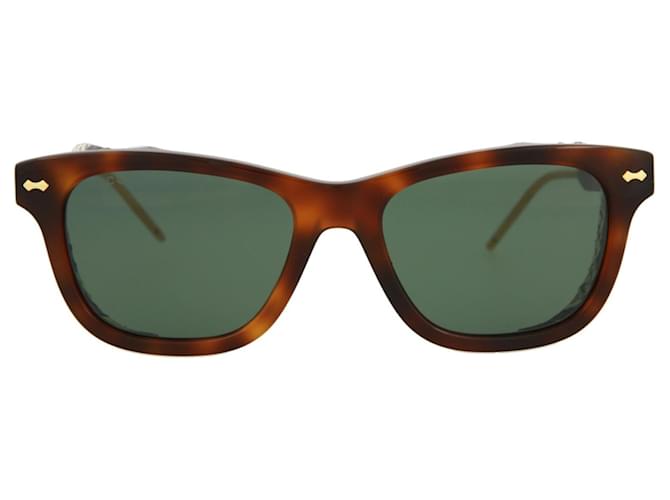 Gucci Square -Frame  Acetate Sunglasses Brown Cellulose fibre  ref.683401