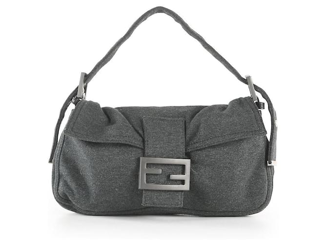 Fendi Grey Fabric Baguette Shoulder Bag Cotton  ref.683600