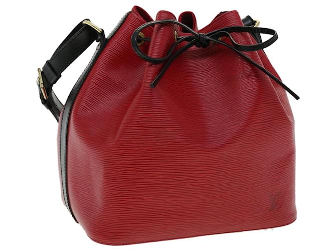LOUIS VUITTON Epi Bicolor Petit Noe Shoulder Bag Red Black M44172 LV Auth ro443 Leather  ref.683605
