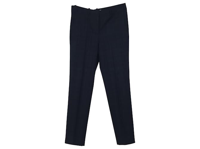 Maje Pantalon Coupe Slim Carreaux Fenêtre en Polyester Bleu Marine  ref.683606