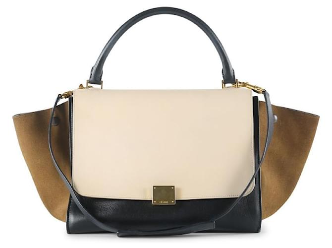 Céline Celine Tricolor Leather and Suede Medium Trapeze Handbag Multiple colors  ref.683642