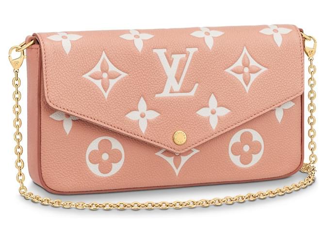 Louis Vuitton LV Pochette Felicie rosa de couro  ref.683719